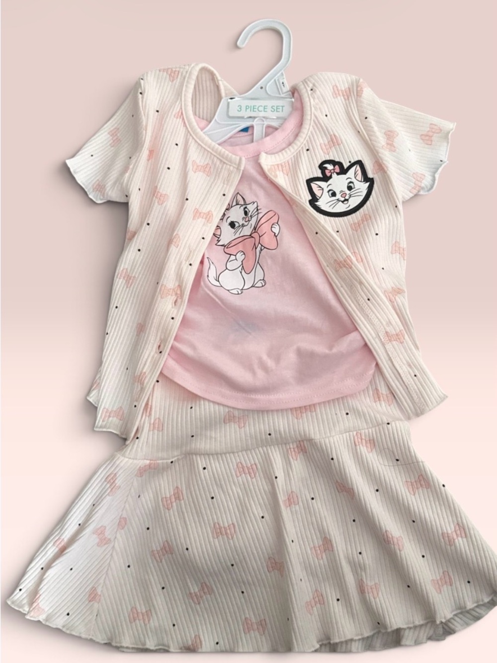 Girls Pink Cat 3-Piece Set